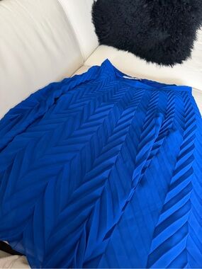 MSGM high-low Blue Chevron Skirt